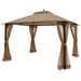 12 X 10 Feet Outdoor Double Top Patio Gazebo with Netting