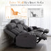with Adjustable Headrest, Zero Wall Hugger Reclining Couch RV Loveseat Recliner Sofa with Charge Device &Drop down Table (Dark Gray, Sofa)