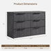 Bedroom Dresser with 6 Deep Wide Large Fluted Drawers for Closet