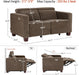 62.2'' Wall Hugger Power Loveseat Recliner Sofa with Adjustable Headrest and USB & Type C Dual Charge Ports for Living Room, Office (Fabric, HL198M1) (Coffee)