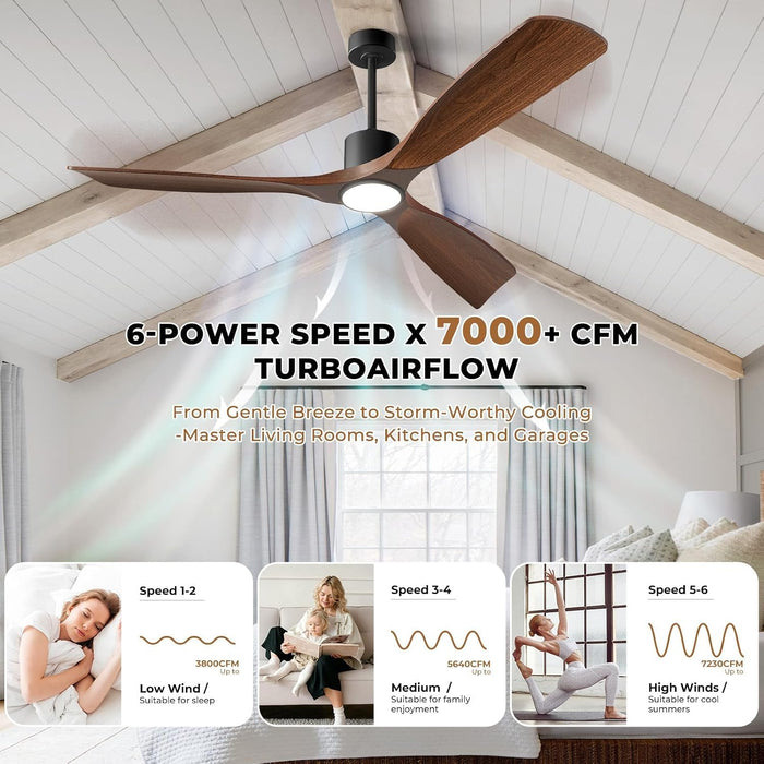 60-Inch Contemporary Dimmable Outdoor Smart Ceiling Fan