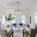 Brushed Nickel Six Light Farmhouse Chandelier Glass