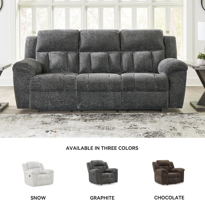 Frohn Contemporary Manual Reclining Sofa, Gray