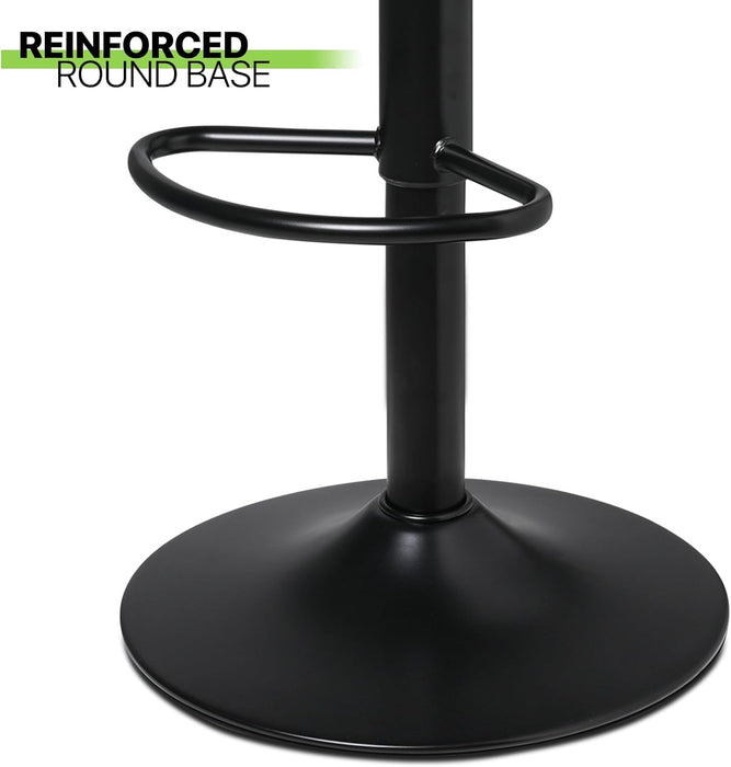 Bar Stools Set of 2 Adjustable Counter Height PU Leather Modern Swivel Barstools W/Back and Footrest Kitchen Counter Chairs, Coffee Color