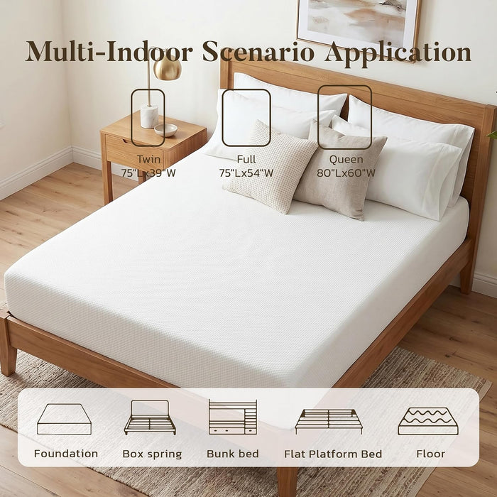 6 Inch Full Size Mattress, Memory Foam Mattress for Guest Room Dorm, Medium