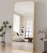 Full Length Mirror, 71"X30" Mirror Full Length with Stand, Gold Domed Top Square-Edged Floor Mirror with Aluminum Alloy Frame for Bedroom Living Room