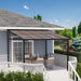 10 X 10 FT Wall Mounted Gazebo Pergola for Patio, Hardtop Gazebo with Sloped Polycarbonate Roof, Lean to Carport with 4-Pillar Aluminum Frame, Outdoor Garden Deck Shade for Decks, Backyard