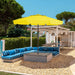 9' 2-Tiers Patio Umbrellas Outdoor Market Table Umbrella W/Push Button Tilt/Crank, 8 Sturdy Ribs, UV Protection Waterproof Sunproof(Yellow)