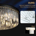 Black 30 Inch Multifacted Crystal Chandelier Light