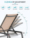 Foldable Outdoor Lounge Chair, No Assembly Patio Chaise Lounge Outdoor with 5-Positions, Aluminum Pool Lounge Chair with Portable Design for Pool, Deck, Beach, Backyard, Beige