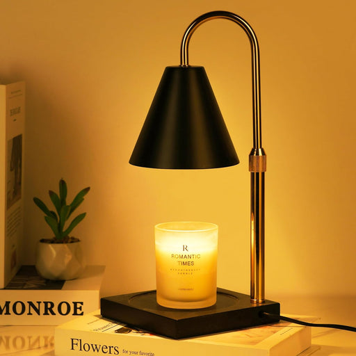Candle Warmer Lamp with Timer Dimmer, Electric Candle Lamp Warmer for Bedroom Decor, for Women, Mom, Adjustable Metal Candle Lamp, Mom Gifts, Home Decor for House Warming Gifts, Black
