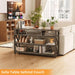 47 Inch Console Sofa Table with Drawer, Industrial Entryway Table with Storage Shelves, Storage Organizer for Hallway Living Room Couch Foyer Kitchen Counter, Grey Oak