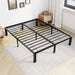 Full Size Metal Platform Bed Frame with Storage Space, Heavy Duty Sturdy Mattress Foundation, Strong Support Slats, 800LBS, Easy to Assemble, Black