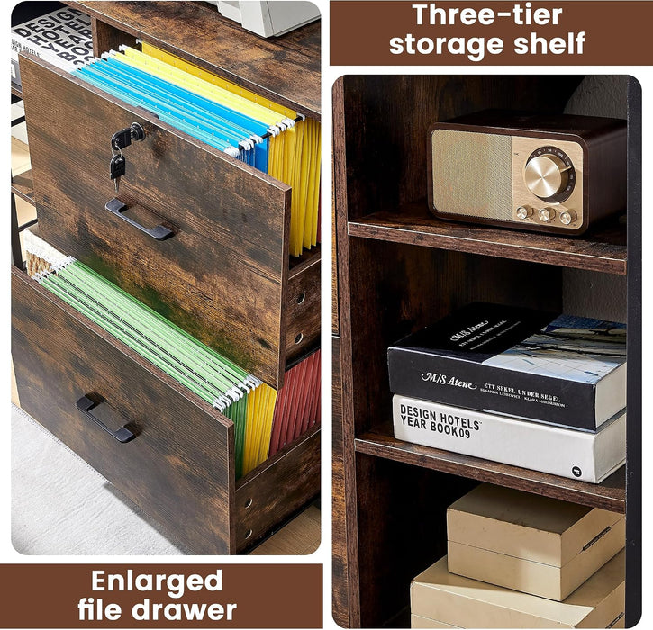 FortyFiveInch Lockable Filing Cabinet With Power Outlet