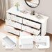 Dresser for Bedroom with 6 Drawer, 47.2" TV Stand, Organizer Drawers for Bedroom, Living, Hallway (Light White)