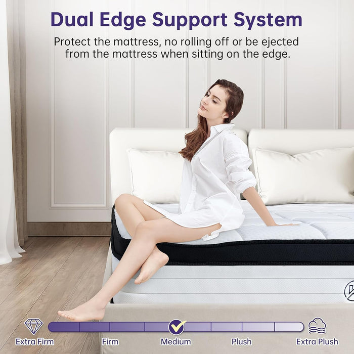 Full Size 10 Inch Hybrid Mattress PressureReliefCertipur