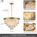 Gold Crystal Chandelier 24Inch 12Lights Ceiling Fixture