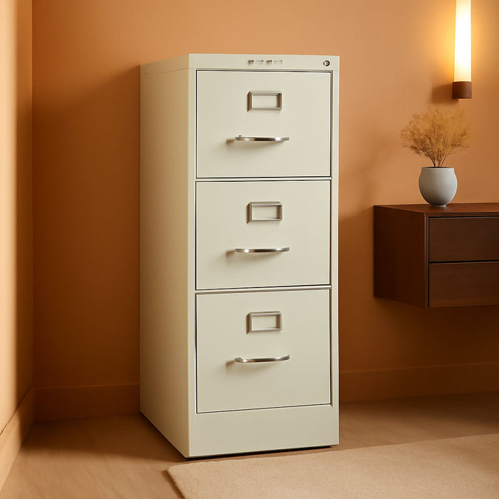 4-Drawer Letter File - Full-Suspension Filing Cabinet with Lock, 52 by 25-Inch Light Gray (510 Series - Model 514PQ)