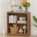 Wooden Bookshelf, 2-Tier Compact Open Bookcase with Rounded Corners, Small Floor Standing Display Book Shelf for Living Room, Bedroom, Home Office, Kids' Room (Walnut)