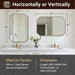 Gold Octagon Bathroom Mirror, 24X36 Inch Stainless Steel Metal Frame, Anti-Rust, Shatterproof HD Glass, Wall Mounted for Bathroom, Bedroom, Living Room