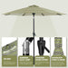 Patio Market Outdoor Table Umbrella with Push Button Tilt and Crank, Large Sun Umbrella with Sturdy Pole & Fade Resistant Canopy, Easy to Set