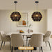 Black Boho Rattan Chandelier With Handwoven Shades