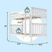 White NewZealandSolidPine Twin Over Twin BunkBedFrame
