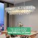 39" Modern Rectangle Crystal Chandelier, Chrome Linear Pendant Light with Clear Crystal Prisms, Luxury Island Lighting Fixture for Dining Room Kitchen Table Living Room
