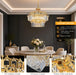 15-Light Modern Luxury Gold round Crystal Chandeliers for Dining Room 24"