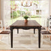 Elegantly Carved Dining Table,70.9" Solid Wood Kitchen Table for 6,WN&BK