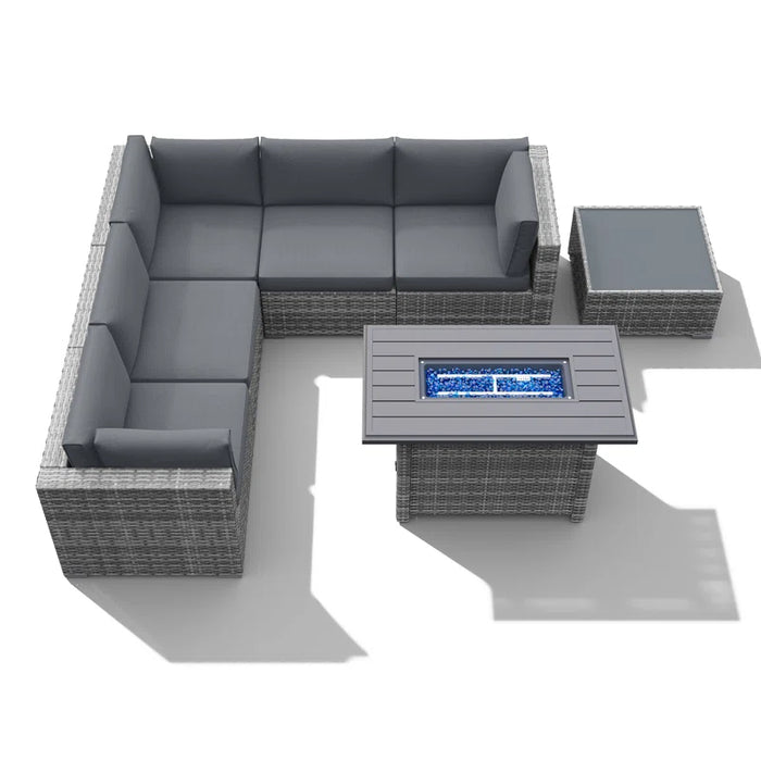 Caydin 5 - Person Modular Patio Conversation Sets with Cushions