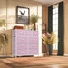 Pink Linen UltraFabricStorage Dresser With Nine Drawers