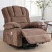 Power Lift Recliner Chair for Elderly, Electric Recliners with Heat and Massage, USB Charge Port, Cup Holders, Infinite Position and Side Pockets, Fabric Single Sofa for Living Room, Brown