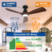 42-Inch Ceiling Fans with Lights: Walnut 3 Blade Flush Mount Low Profile Ceiling Fan for Bedroom - Dimmable Indoor Outdoor Fan with Remote Control Ultra Quiet DC Motor Timer