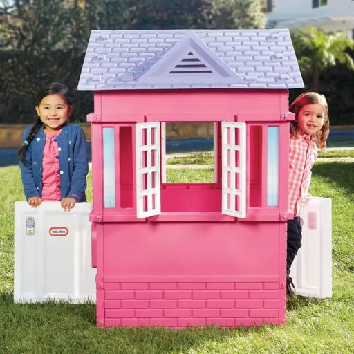 Little Tikes Cape Cottage Pretend Princess Playhouse for Kids, Indoor Outdoor, with Working Doors and Windows, Pink,Large