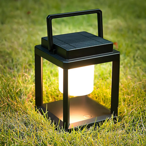 Matte Black Weatherproof Outdoor Table Lamp SolarPowered