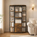 6 Tier Bookshelf, Industrial Large Triple Bookcase