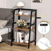 Three Tier Industrial Bookcase Rustic Brown Finish