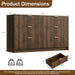 Walnut Dresser for Bedroom, Modern Dresser with 6 Drawers and Smooth Slides, Wide Chest of Drawers with Golden Handles for Bedroom, Living Room, Closet, 15.7" D X 55.1" W X 31.4" H