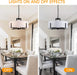 Black Drum Chandelier Eight Light Pendant Fixtures