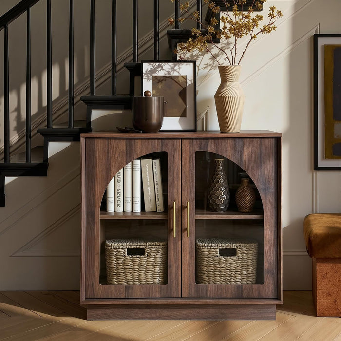 31.5" Sideboard Buffet Cabinet with Arched Glass Doors