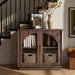 31.5" Sideboard Buffet Cabinet with Arched Glass Doors
