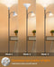 Floor Lamp, Standing Lamp with Replaceable 3000K Energy-Saving, Lamp for Living Room with Adjustable Reading Lights, Modern Bright Floor Lamp for Bedroom, Living Room, Office