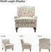 Accent Chair with Solid Legs & Removable Cushion, Floral Comfy Upholstered Armchair, Leisure Single Sofa Chair for Living Room/Bedroom, Spring