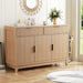 47.2" Modern Fluted Sideboard Buffet Cabinet with Storage, Oak | Coffee Bar Storage Cabinet with Drawer, Fluted Doors & Adjustable Shelf, for Living Room Kitchen Dining Room Entryway Hallway