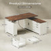 55'' Farmhouse L Shaped Standing Desk with Outlets and Drawers