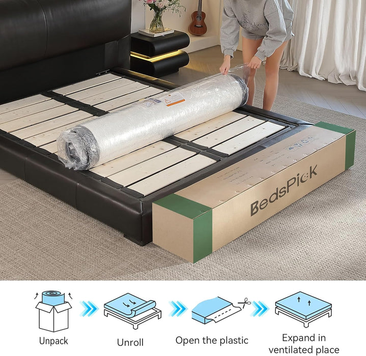 Queen Mattress in a Box, 10 Inch Hybrid Individually Wrapped Pocket Coils, Fiberglass Free Breathable Mattress Queen Size for Pressure Relief, Certipur-Us, 100-Night Trail