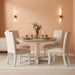 TREXM 5-Piece Farmhouse Dining Table Set Wood round Extendable Dining Table and 4 Upholstered Dining Chairs (Oak Natural Wood + Antique White)