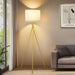 Gold Tripod Floor Lamp, 61” Floor Lamps for Living Room with Rotary Switch