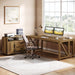 63" L Shaped Executive Desk & 39" File Cabinet Set, Corner Computer Desk with Ample Storage, Large Industrial Retro Office Desk with Drawers & Shelves, for Home & Business, Rustic Brown